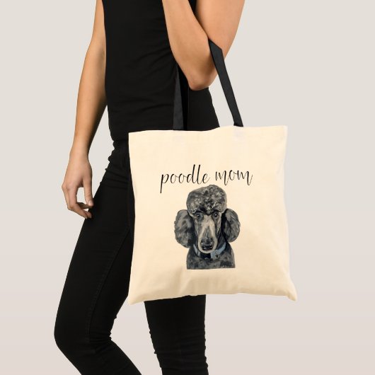 Black Poodle Dog Canvas tas (Voorkant (product))