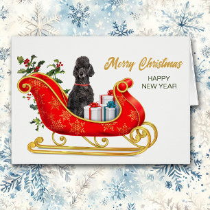 Black Poodle Dog-draagtas voor kerstmis