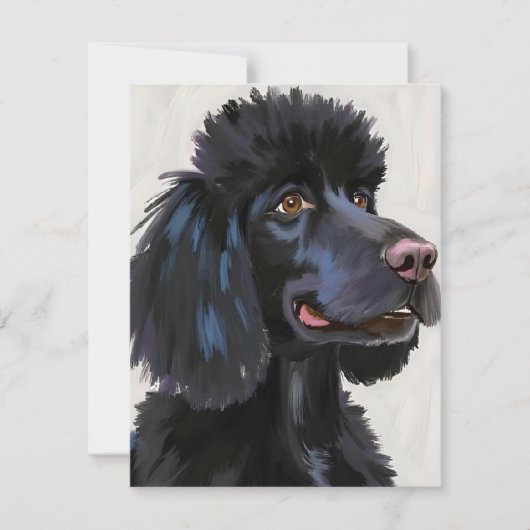 Black Poodle | Dog Watercolor Pet Card (Voorkant)