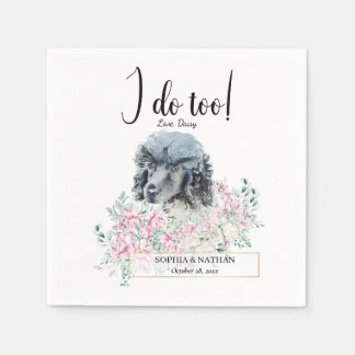 Black Poodle Dog Wedding Cocktail Napkins Servet