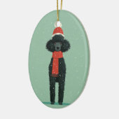 Black Poodle Holiday Keepsake Keramisch Ornament (Links)