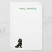 Black Poodle-kerstcadeautjes en -kaarten voor kers Briefpapier (Voorkant / Achterkant)