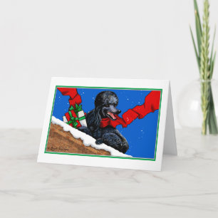 Black Poodle n Packaging kerstvakantie Art Feestdagen Kaart