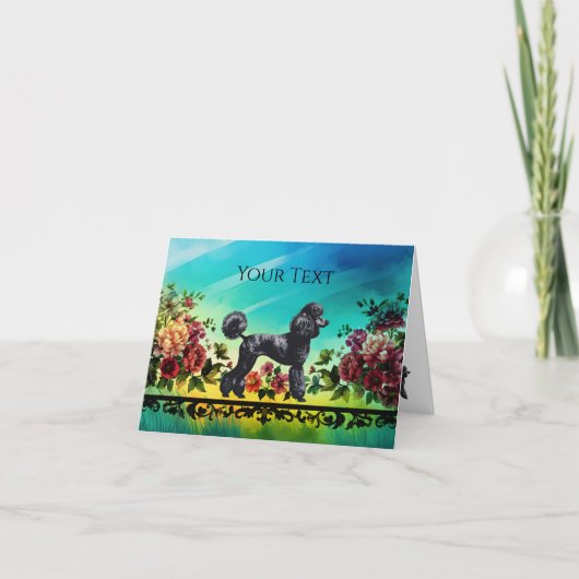 Black Poodle Notecard Bedankkaart (Voorkant)