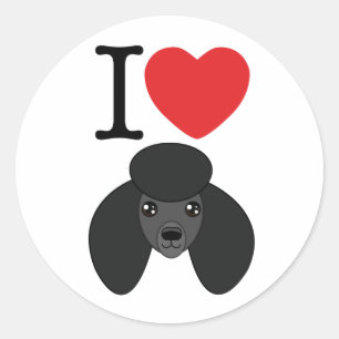 Black Poodle Stickers