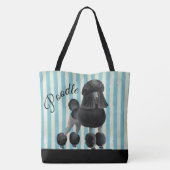 Black Poodle Stripe Bag Tote Bag (Achterkant)