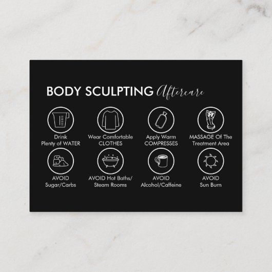 Black Post Body Sculpting Aftercare Dank u Visitekaartje (Achterkant)