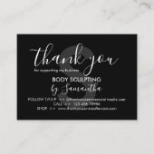 Black Post Body Sculpting Aftercare Dank u Visitekaartje (Voorkant)