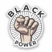 Black Power Afrocentric Sticker (Voorkant)