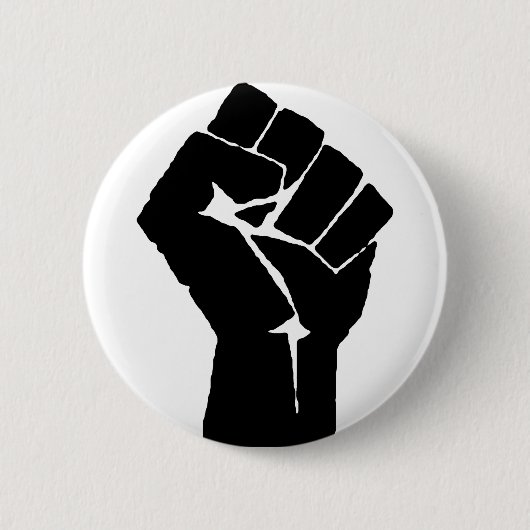 Black Power Fist Ronde Button 5,7 Cm (Voorkant)