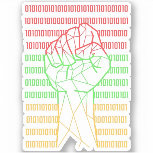 Black Power Fist van BLM voor geeks Sticker (Voorkant)