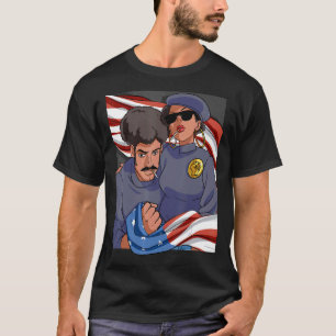 Black Power Panther Party Movement American Flag T-shirt