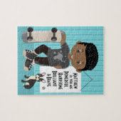 Black Powerful and Brave Boy Jigzaag Puzzle Legpuzzel (Horizontaal)
