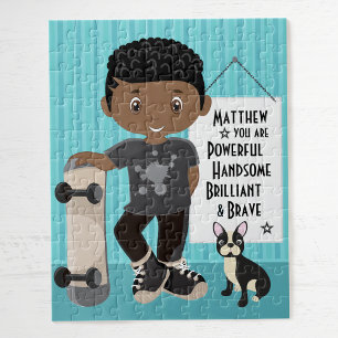 Black Powerful and Brave Boy Jigzaag Puzzle Legpuzzel