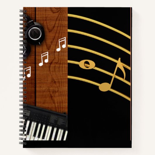 Black Practice Design de notes musicales Carnet sp (Devant)