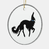 Black Prancing Borzoi Noël Ornement (Gauche)