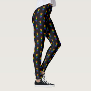 Black Pride Pineapple Rainbow Pattern Leggings