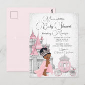 Black Princess Baby shower Invitation Briefkaart (Voorkant / Achterkant)