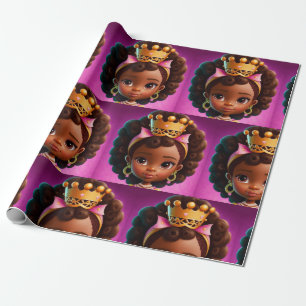 Black Princess, Black Girl Baby Girl, Royalty Cadeaupapier