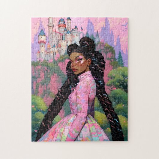 Black Princess Fantasy Kunst Legpuzzel (Verticaal)