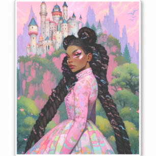 Black Princess Fantasy Kunst Sticker