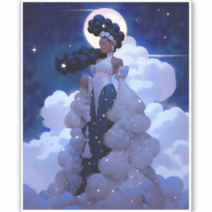 Black Princess Fantasy Kunst Sticker