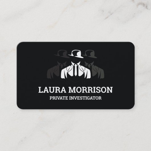Black Private Investigator rechercheur Visitekaartje (Voorkant)
