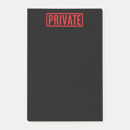 Black Private Post-it Notes (Voorkant)