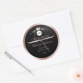 Black Product Label Rose Gold Frame Logo Monogram (Envelop)