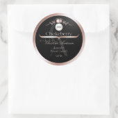 Black Product Label Rose Gold Frame Logo Monogram (Tas)