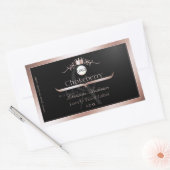 Black Product Label Rose Gold Frame Logo Monogram (Envelop)