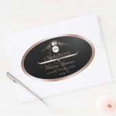 Black Product Label Rose Gold Frame Logo Monogram (Envelop)