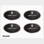 Black Product Label Rose Gold Frame Logo Monogram (Vel)