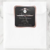 Black Product Label Rose Gold Frame Logo Monogram (Tas)