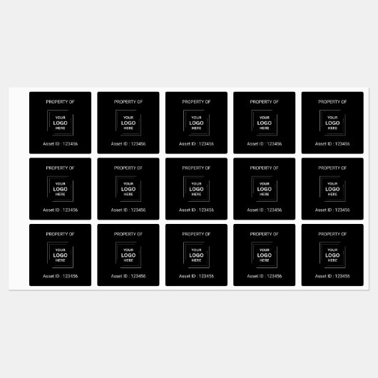 Black Professional Aangepaste Asset-ID Zakelijke L Labels (Vel)