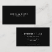 Black Professional elegant modern Visitekaartje (Voorkant / Achterkant)