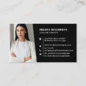 Black Professional Photo Visitekaartje (Voorkant)