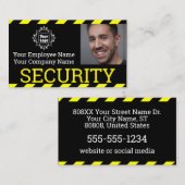Black Professional Security Guard Foto ID Let op Visitekaartje (Voorkant / Achterkant)