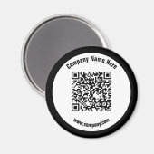 Black Promotional Bedrijfsnaam QR Code Magneet (Voorkant / Achterkant)