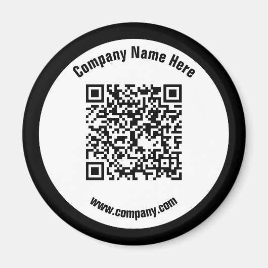 Black Promotional Bedrijfsnaam QR Code Magneet (Voorkant)