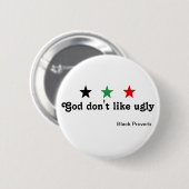Black Proverb Button (Voorkant /achterkant)