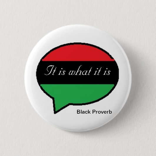 Black Proverb Button (Voorkant)