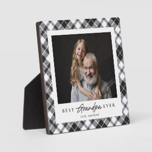 Black Pset Best Grandpa Ever Plaque Fotoplaat