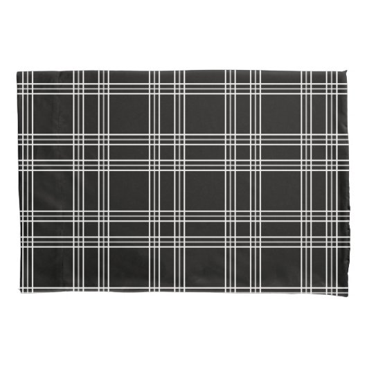 Black Pset Tartan Kussensloop (Voorkant)