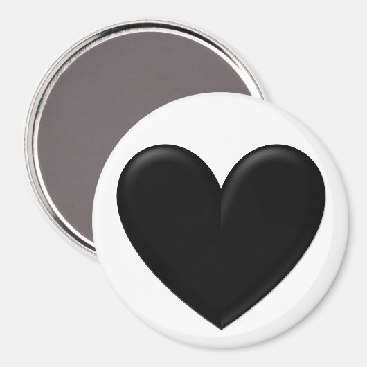 Black Puffy Heart Magneet (Voorkant / Achterkant)
