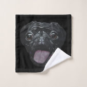 Black Pug Bad Handdoek (Wasdoekje)