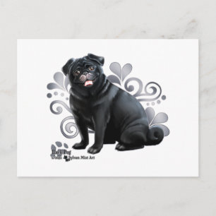 Black Pug Briefkaart