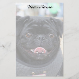 Black Pug Briefpapier