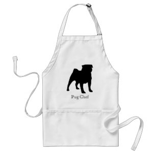 Black Pug Chef Apron Standaard Schort