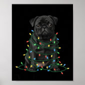 Black Pug Christmas I'm Fine Everything Is Fine Poster (Voorkant)